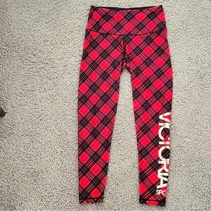 Victoria's Secret Red and Black Plaid Leggings